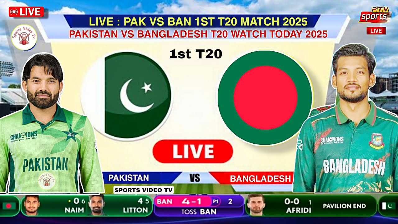 pakistan vs bangladesh watch 1st T20 match 2025